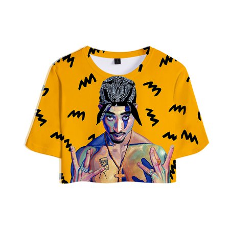 2pac 3D Printed Women Crop Tops Fashion Summer Short Sleeve Tshirts 2019 Hot Sale Hip Hop Girls Casual Streetwear T shirts|T-Shirts| - AliExpress