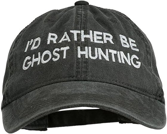 e4Hats.com Ghost Hunting Embroidered Washed Cap - Black OSFM at Amazon Men’s Clothing store