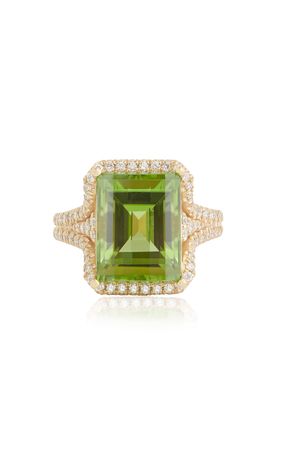 18k Yellow Gold Diamond And Peridot Ring By Jamie Wolf | Moda Operandi