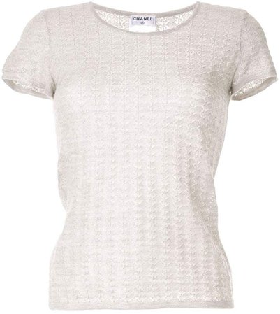 Chanel Pre Owned 2009 ribbed knit T-shirt