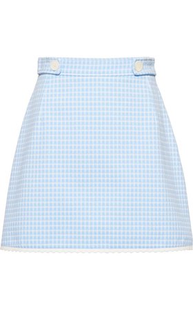 baby blue checkered short skirt
