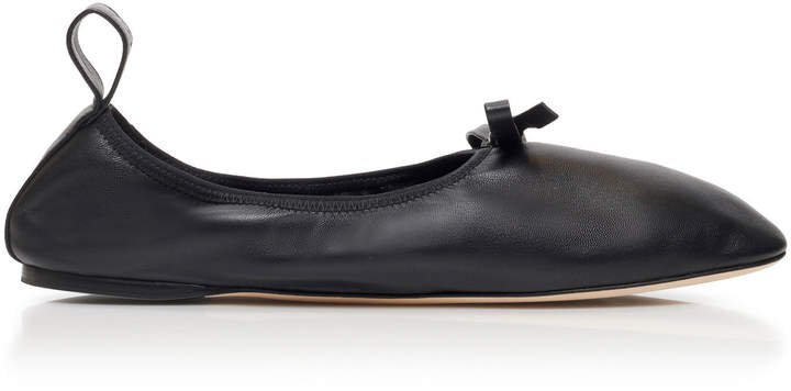 Leather Ballet Flats Size: 35