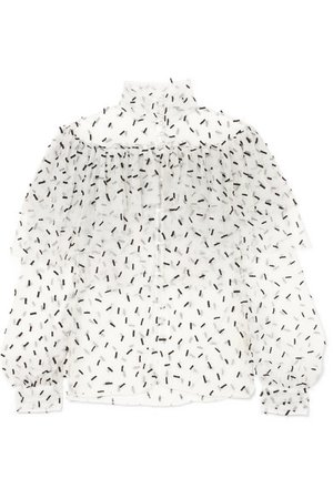 Rodarte | Ruffled embellished tulle blouse | NET-A-PORTER.COM