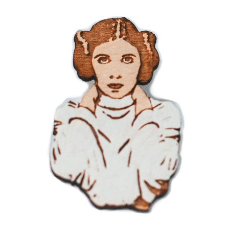 Princess Leia Hand-Painted Star Wars Pin | Carrie Fisher Rebel Alliance Brooch [1541010870-304354] - $6.24