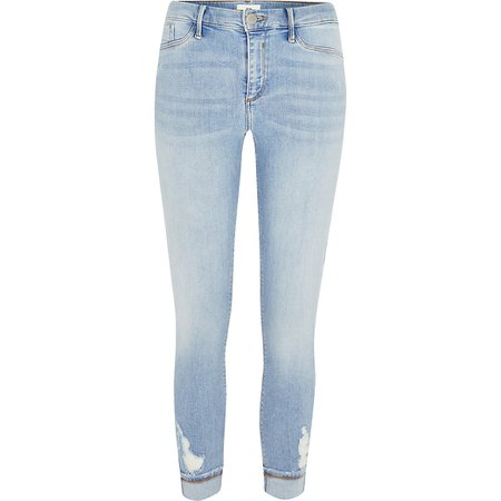Light blue Molly mid rise jeggings | River Island