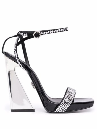 Shop Philipp Plein stone-embellished sandals with Express Delivery - FARFETCH
