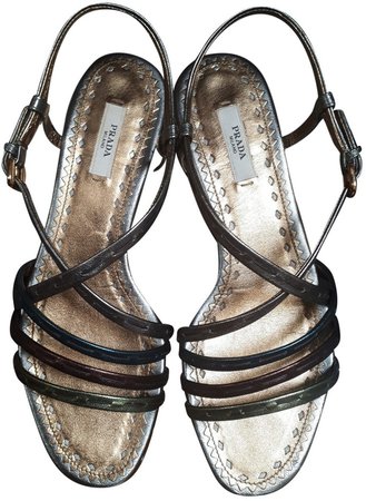Metallic Leather Sandals