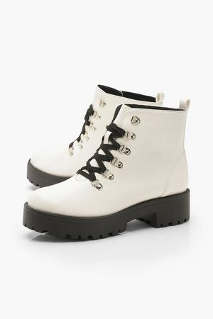 Chunky Lace Up Hiker Boots | Boohoo