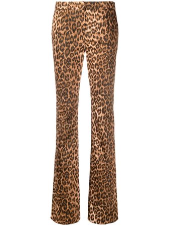 Blumarine Leopard Print Flared Trousers - Farfetch