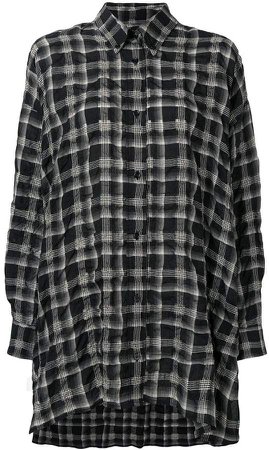 oversized checked button up shirt