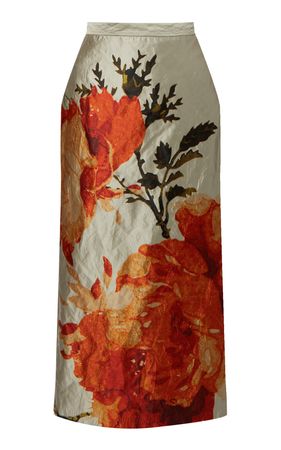 Floral-Printed Pencil Midi Skirt By Erdem | Moda Operandi