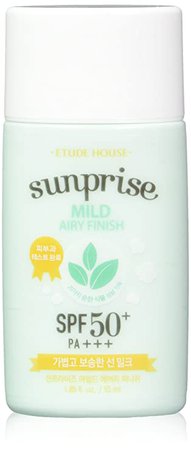 Etude House Sunprise Mild Airy Finish Sun Milk SPF50+ / PA+++ | Sebum-free, Non-Sticky, Long Lasting Protection, 100% Mineral Based Sunscreen
