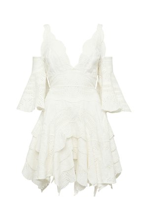 THURLEY - BUTTERFLY EFFECT DRESS white
