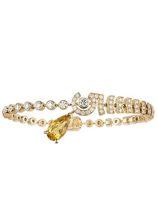 Chanel - N°5 Drop bracelet in yellow gold, diamonds and yellow beryl.