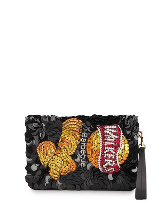 Anya Hindmarch Walkers Barbeque Clutch SOFTCLUTCHBARBECUE Black | Farfetch