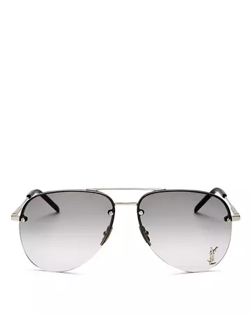 Saint Laurent 59mm CLASSIC 11 M Brow Bar Aviator Sunglasses