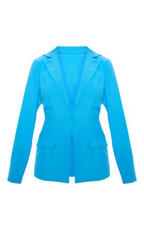 Cornflower Blue Fitted Suit Blazer | PrettyLittleThing USA