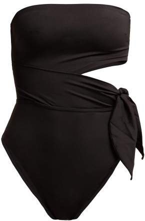 Juniper Scarf Cut Out Swimsuit - Womens - Black