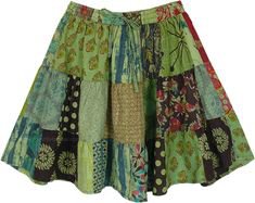 green patch skirt
