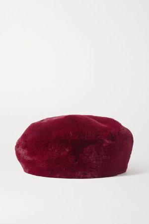 Burgundy Mishka faux fur beret | Eugenia Kim | NET-A-PORTER