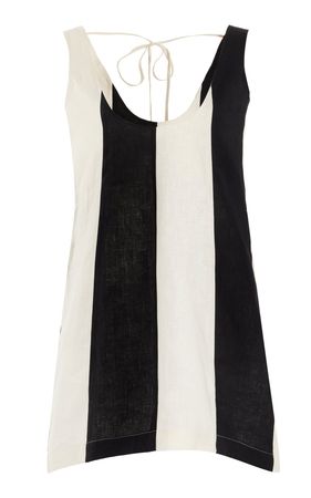 Colorblock Linen Mini Dress By Matthew Bruch | Moda Operandi