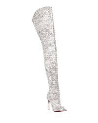 louboutin knee high boots silver - Google Search