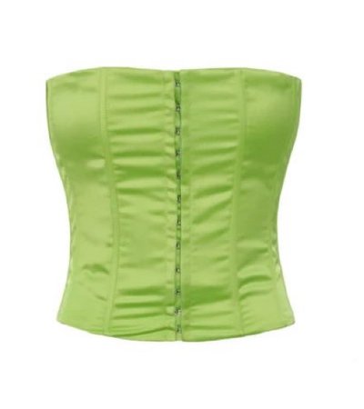 green versace silk corset top