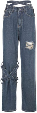 Women Fashion Butterfly Wide Leg High Waist Denim Pants Stretchy Baggy Loose Streetwear Jeans at Amazon Women's Jeans store