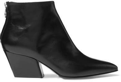 aeydē Leather Ankle Boots - Black