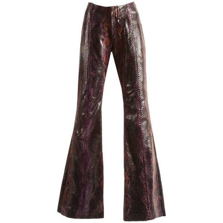 Tom Ford for Gucci Mens Python Plum Flares, Spring-Summer 2000 For Sale at 1stdibs
