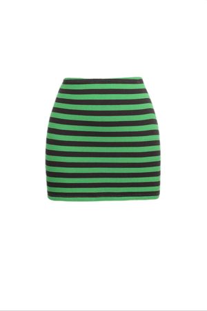 green/black striped mini skirt