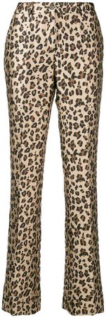 leopard tailored trousers