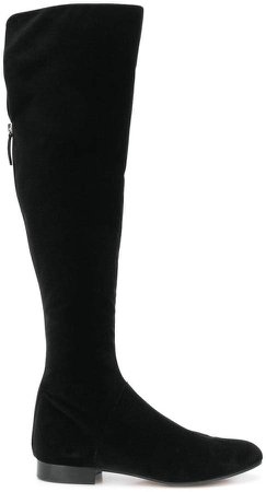 velvet knee high boots