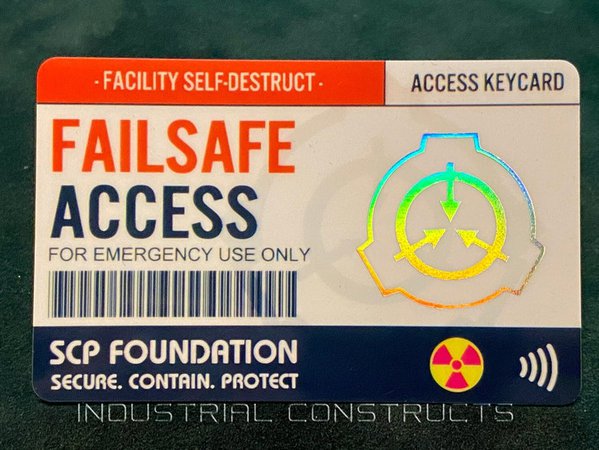 SCP Failsafe Access Card With Holographic SCP Symbol NFC | Etsy