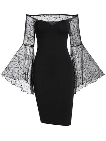 black witchy dress with spider web
