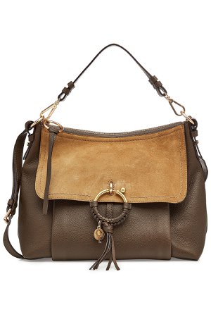Leather and Suede Shoulder Bag Gr. One Size