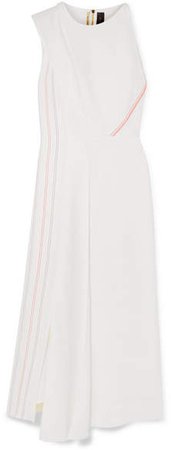 Felton Embroidered Crepe Midi Dress - White