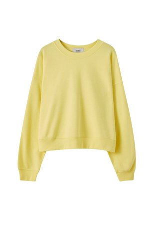 PULL&BEAR MIT RUNDAUSSCHNITT - Sweatshirt - light yellow - Zalando.se