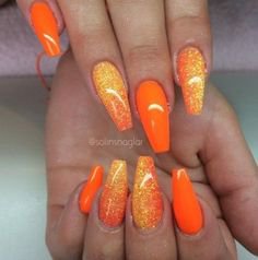 yellow and orange nails
