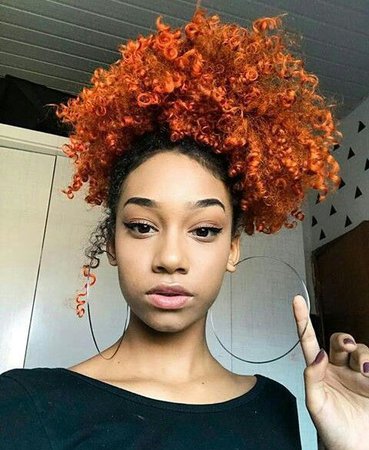 Black & Orange Natural Curly Hair