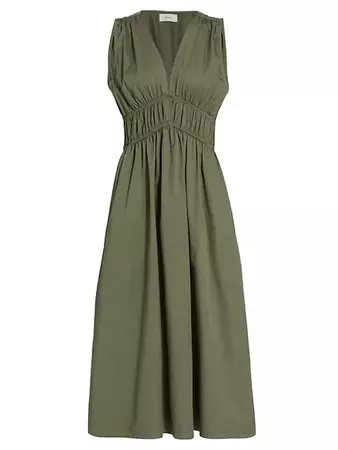Shop Xirena Cyra Sleeveless Cotton Midi-Dress | Saks Fifth Avenue