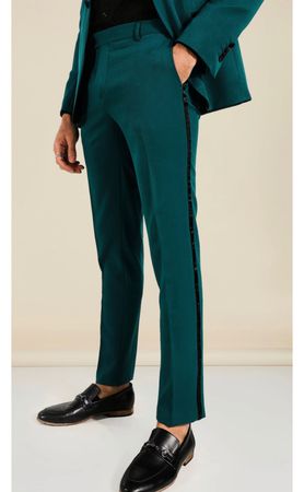 men's green tuxedo pants