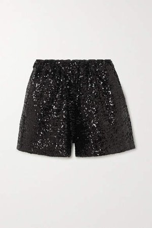 In The Mood For Love - Rosana Sequined Tulle Shorts - Black