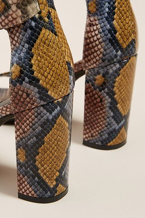 Jeffrey Campbell Snake-Printed Purdy Heeled Sandals | Anthropologie