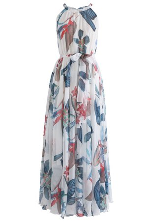 Chicwish $52 - Tropical Floral Watercolor Maxi Slip Dress