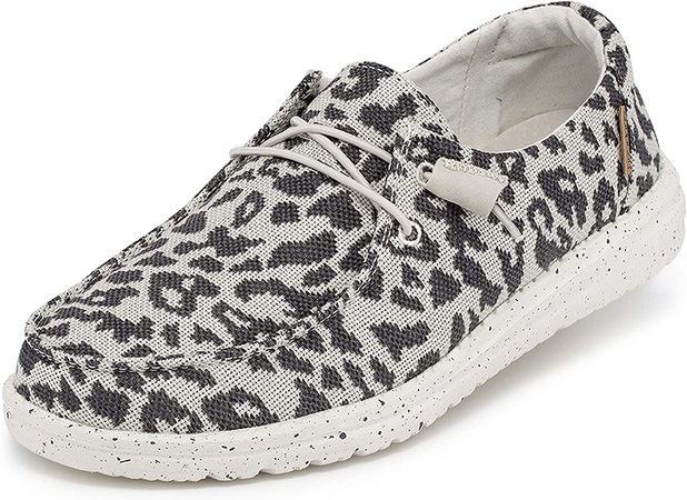 Amazon.com | Hey Dude Women's Wendy Woven Cheetah Grey Size 8 | Flats
