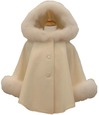 white fur cape