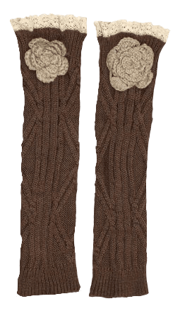 fairy grunge fairycore brown knit knitted arm warmers gloves