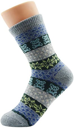 Amazon.com: American Trends Women's Winter Thick Warm Casual Crew Socks Cute Animal Vintage Style Wool Knitting Sock (One Size, L 5 Pack Multicolor): Clothing