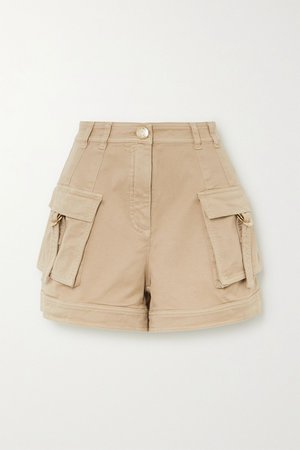 Beige Cotton-blend drill shorts | Balmain | NET-A-PORTER